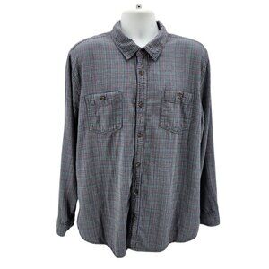 Carbon2Cobalt Mens XL Shirt Double Layer Button Multicolor Check Plaid Preppy